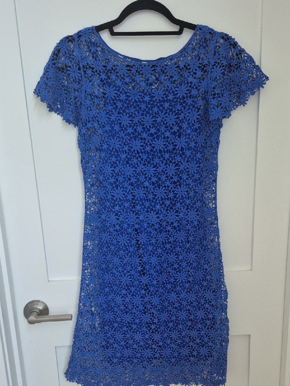 Lauren Ralph Lauren Royal Blue Crochet Mini Dress
